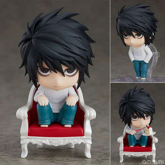 10 CM Death Note L and Yagami Light Anime Figurines, Kawaii Cute Chibi Action Figures PVC Toys Collection - CloudAnimeStudio