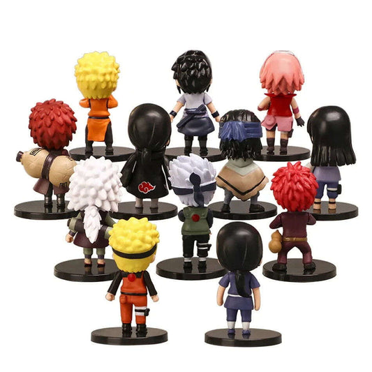 12 pcs set Naruto Shippuden Figurines, Sasuke Itachi Hinata Figure, Anime 3 in - CloudAnimeStudio