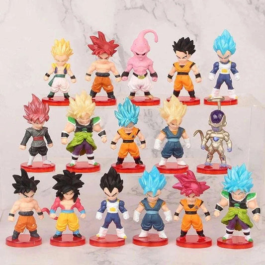 16 Pcs Set Dragon Ball Super Son Goku Gohan Vegeta Broly Piccolo Majin Buu Action Anime Figurine Mini Figures - CLOUDANIMESTUDIO
