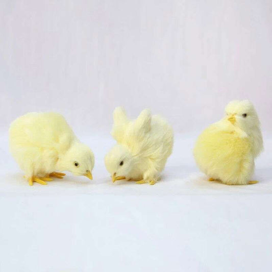 4 PCs Set Realistic Baby Chicks Figurines, Farm Chickens Figurine, Miniature Toy - CloudAnimeStudio
