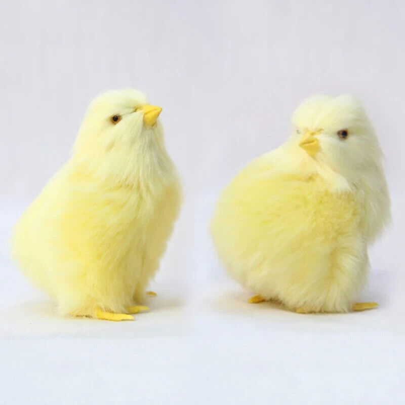4 PCs Set Realistic Baby Chicks Figurines, Farm Chickens Figurine, Miniature Toy - CloudAnimeStudio