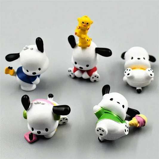 5 Pcs Set Sanrio Danshi Figure, Kawaii Pochacco Melody Figurine, Anime 1.5 in - CloudAnimeStudio