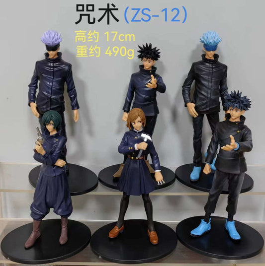 6 Pcs Set Anime Jujutsu Kaisen, Satoru Gojo Kugisaki Nobara Mai Zenin Megumi Fushiguro, Model Figure Toys 17 cm - CloudAnimeStudio