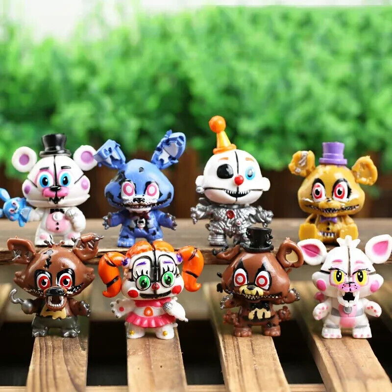 8 PCs Set Freddy Figures, Five Nights At Freddy's FNAF Horror Gaming Figurines - CloudAnimeStudio