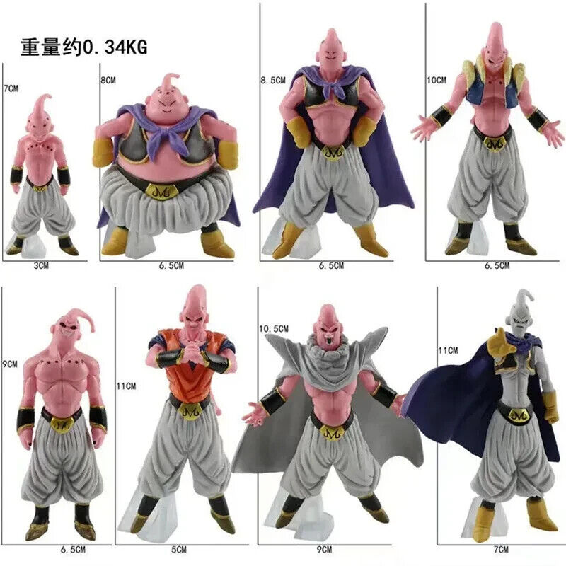 8 pcs Majin Buu Figure Set, Super Evil Kid Innocent Fat Dragon Ball Z Figurines - CloudAnimeStudio