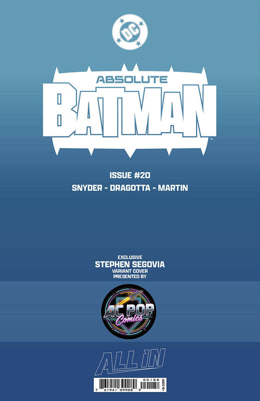 ABSOLUTE BATMAN #20 STEPHEN SEGOVIA EXCLUSIVE VIRGIN VAR (05/13/2026) CLOUDANIMESTUDIO