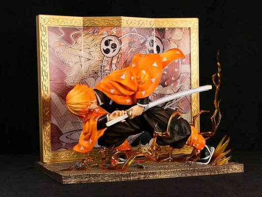 Agatsuma Zenitsu Anime Figurines, Demon Slayer Action Figures PVC Model Collection 24cm - CloudAnimeStudio
