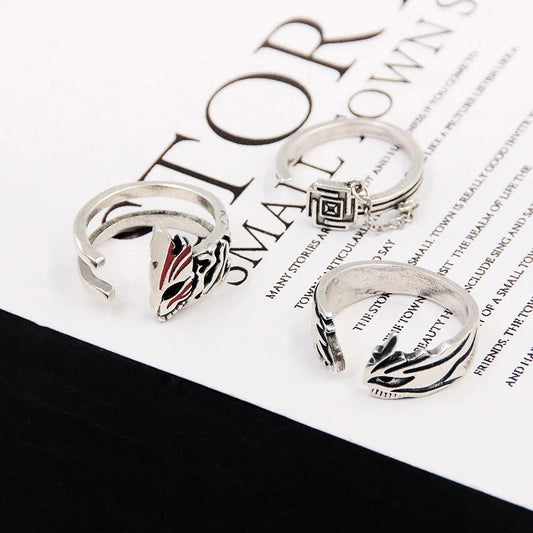 Anime Bleach Cosplay Ring Kurosaki Ichigo Metal Adjustable Unisex Rings Jewelry Accessories - CLOUDANIMESTUDIO