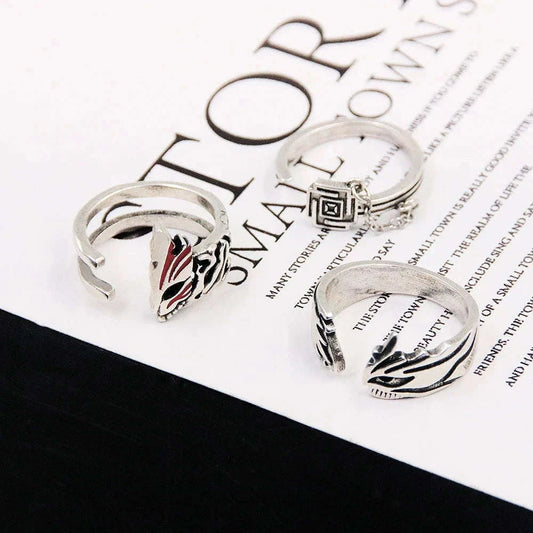 Anime Bleach Cosplay Ring Kurosaki Ichigo Metal Adjustable Unisex Rings Jewelry Accessories - CLOUDANIMESTUDIO
