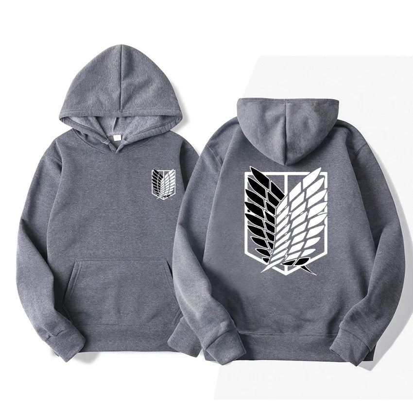 Attack on Titan Men's Hoodie, Anime Scout Regiment Military Division Hoodies Streetwear Pullover Hoodies Sweatshirt Clothes - CloudAnimeStudio