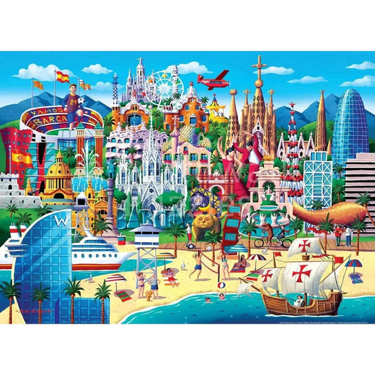 Barcelona 210 Piece Jigsaw Puzzle Boardwalk CLOUDANIMESTUDIO