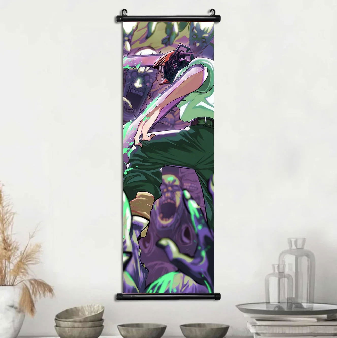 Chainsaw Man Anime Canvas Scrolls Collection, Wall Art Hanging Print Poster Home Decor - CloudAnimeStudio