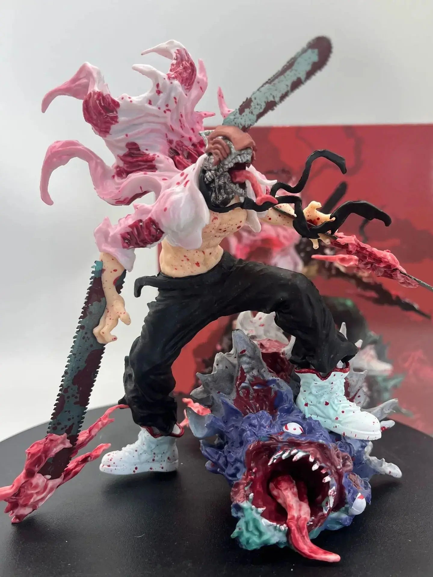 Chainsaw Man Denji Vs. The Bat Devil Anime Figurine, Chainsaw Man Figurines 16 cm - CloudAnimeStudio