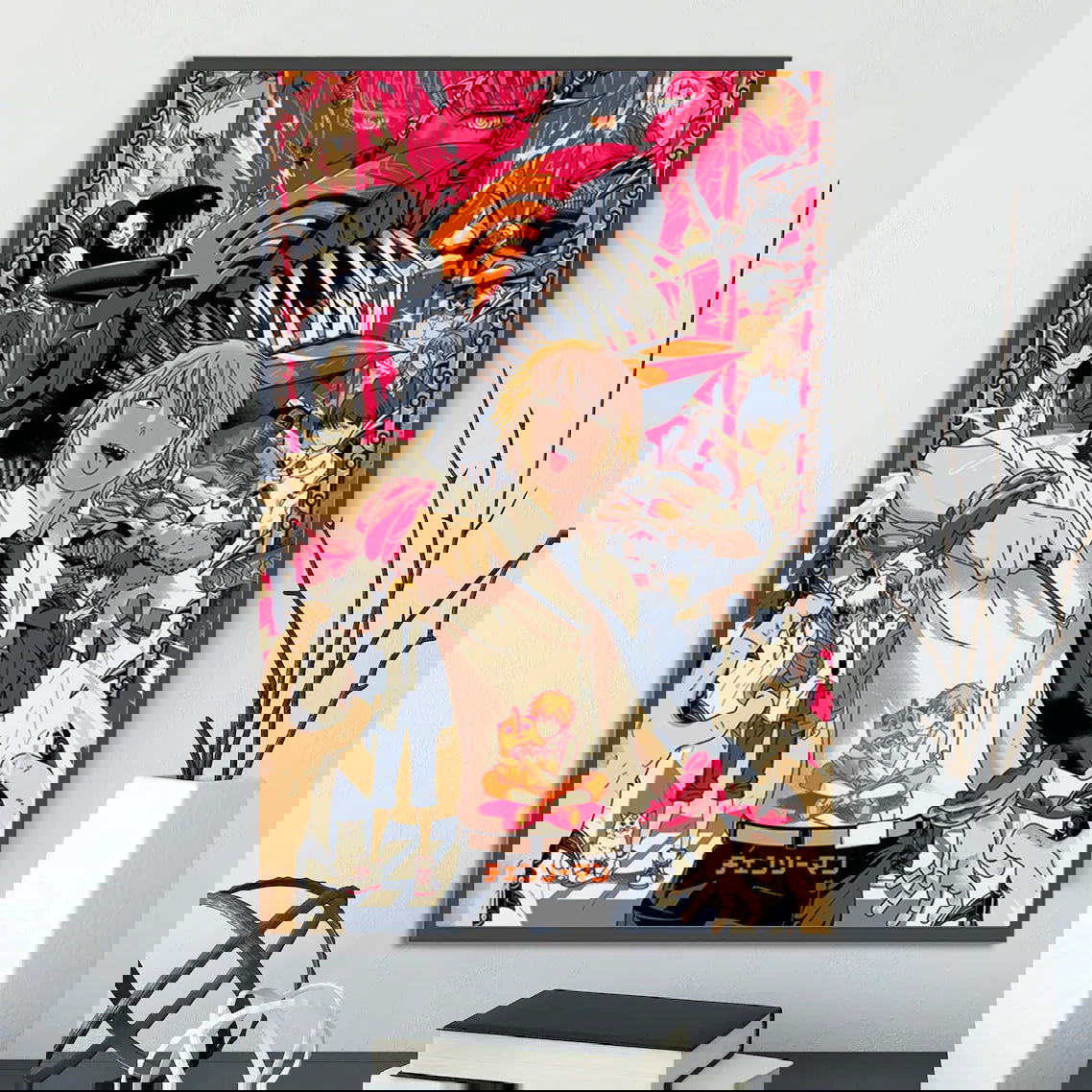 Chainsaw Man Self-adhesive Poster Wallpaper, Anime Wall Art Home Decoration Painting For Bedroom Computer Decor (Frames Not Included) - CloudAnimeStudio