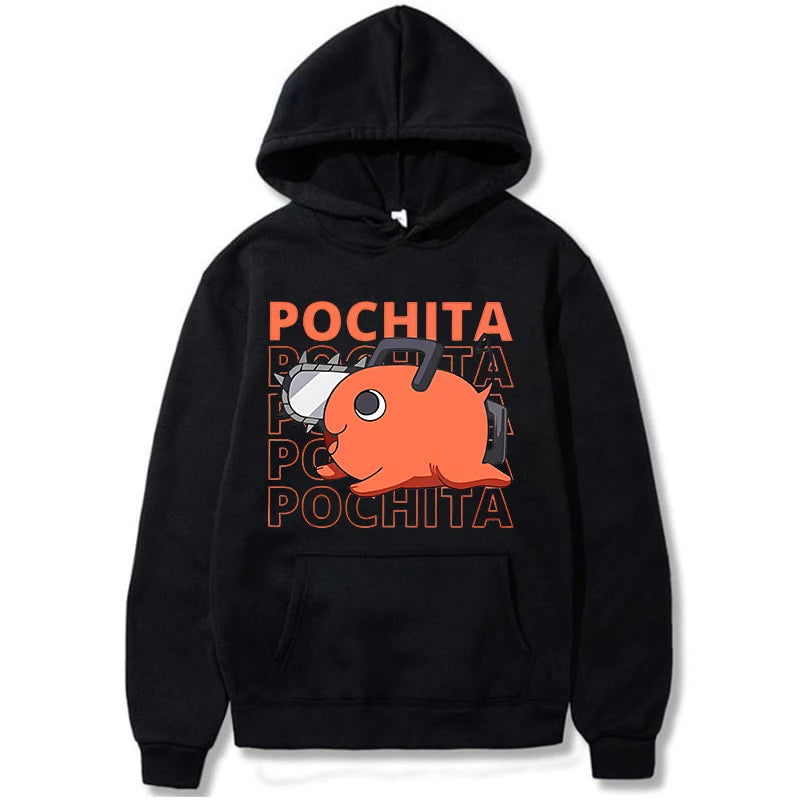 Chainsawman Women Hoodies, New Anime Hoodies Funny Pochita Graphic Print, Sweatshirt Long Sleeve Loose Tops - CloudAnimeStudio