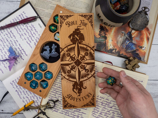 Compass Adventure | Engraved Dual Hex Dice Vault CLOUDANIMESTUDIO
