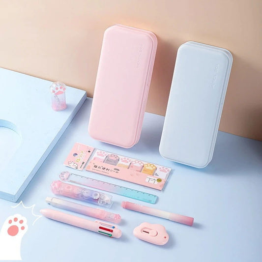 Creative Cute Cat Paw Stationery Set 9 in 1, Office Supplies For School Students - CloudAnimeStudio