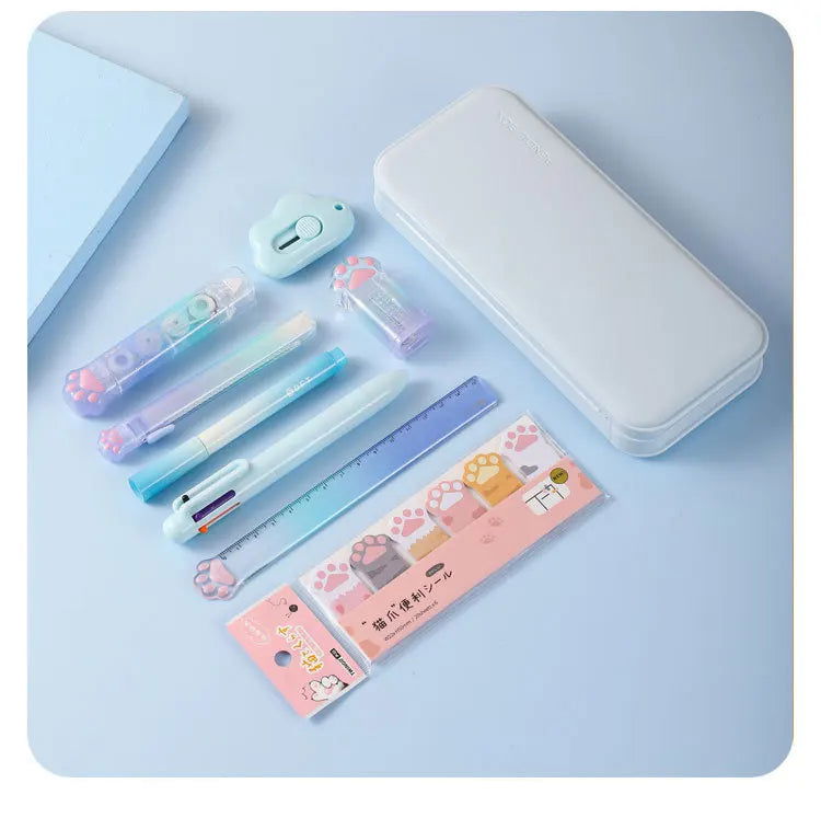 Creative Cute Cat Paw Stationery Set 9 in 1, Office Supplies For School Students - CloudAnimeStudio