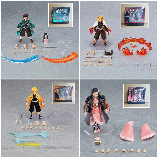 Demon Slayer Characters Anime Figure Kimetsu No Yaiba Action Figurines Chibi Mini PVC Toy Set - CLOUDANIMESTUDIO