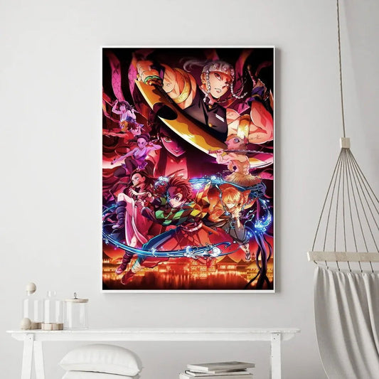Demon Slayer Classic Anime Wall Art Poster Prints, Painting Bedroom Living Room Wall Bar Restaurant Decor - CloudAnimeStudio