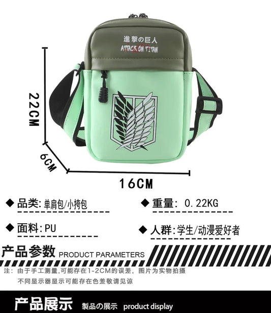 High-Capacity Multifunction Casual Shoulder Bag Apparel: Anime Dragon Ball, Demon Slayer, One Piece, Naruto, Attack on Titan - CloudAnimeStudio