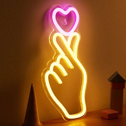 Hand Heart Neon Light Sign CLOUDANIMESTUDIO