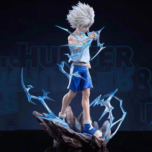 Killua Zoldyck Anime Figure, Lightning Thunder Godspeed Hunter X Hunter HxH Manga Action Figure PVC 23 cm - CloudAnimeStudio