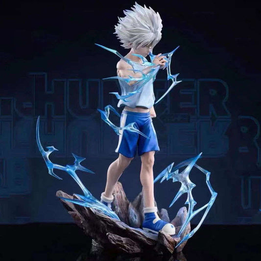 Killua Zoldyck Anime Figure, Lightning Thunder Godspeed Hunter X Hunter HxH Manga Action Figure PVC 23 cm - CloudAnimeStudio
