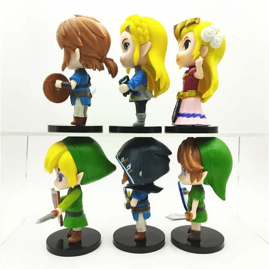 Legend of Zelda 6 Pcs Set Figure, Princess Zelda and Link Gaming Figurine 4 in - CloudAnimeStudio