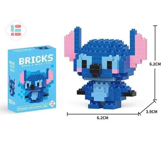 LiLo Stitch Toys Building Blocks Pikachu Anime Cartoon Character Model Puzzles - CLOUDANIMESTUDIO