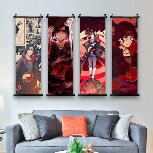 Naruto Shippuden Akatsuki Members Posters, Hot Japanese Anime Poster Scroll Style Canvas Wall Art Wall Hanging Home Decor - CloudAnimeStudio