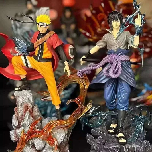 Naruto Shippuden Anime Figures Sasuke Uchiha and Naruto Uzumaki PVC 27 CM - CLOUDANIMESTUDIO