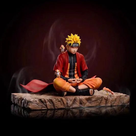 Naruto Uzumaki Sage Mode Anime Figure, Senjutsu Chakra Meditate Figurines 15cm/6in - CloudAnimeStudio