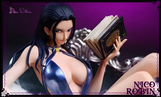 Nico Robin One Piece Anime Figurine, Nico Robin Sitting On Sofa Sexy Dress Miss All Sunday Strawhats Pirates One Piece Figures - CloudAnimeStudio