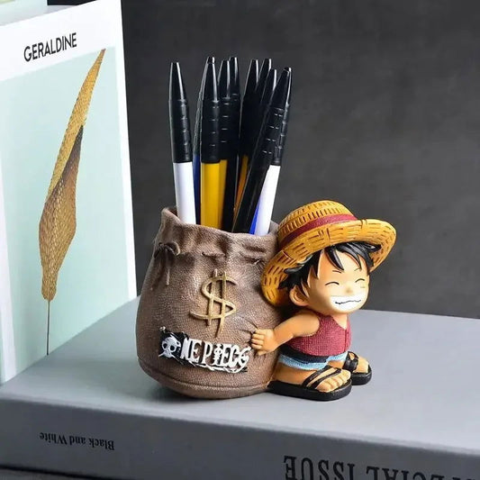 One Piece Monkey D. Luffy Pen Holder Anime Figure, Peripheral Kawaii Cute Chibi Decoration Desk - CloudAnimeStudio