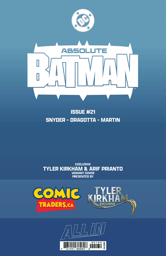 ABSOLUTE BATMAN #21 TYLER KIRKHAM EXCLUSIVE BATTLE DAMAGED DEATHSTROKE VIRGIN VAR (06/17/2026) CLOUDANIMESTUDIO