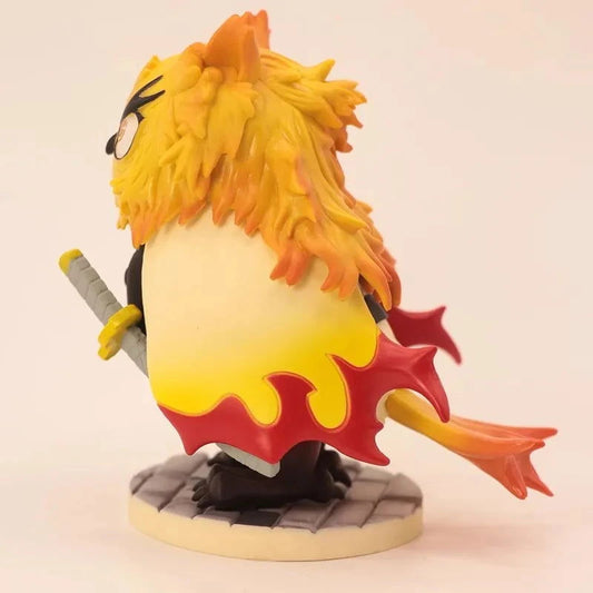 Rengoku Kyoujurou Anime Figure Demon Slayer Action Figurines Chibi Owl PVC Toy 10 CM - CLOUDANIMESTUDIO