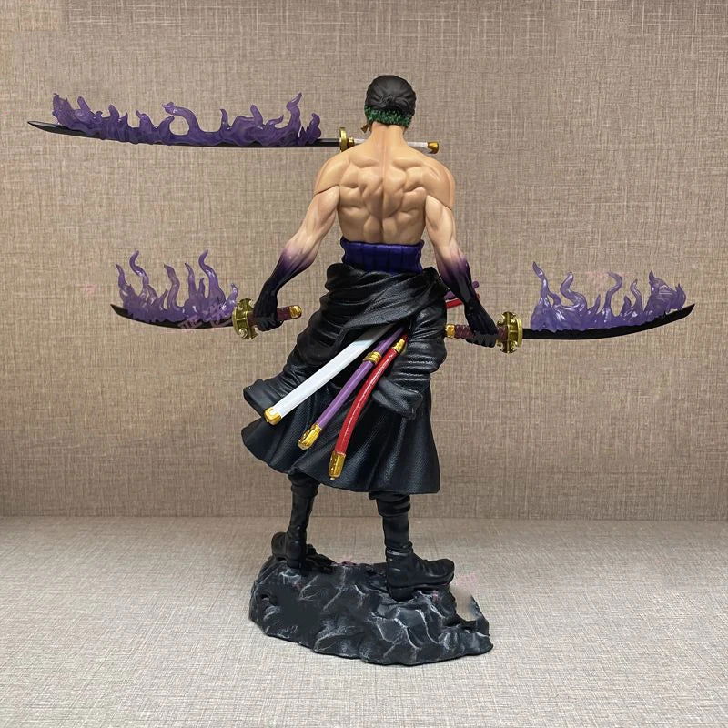 Roronoa Zoro Figurines, One Piece Action Figure 3 Sword Style Santoryu PVC Statue 28 CM - CloudAnimeStudio