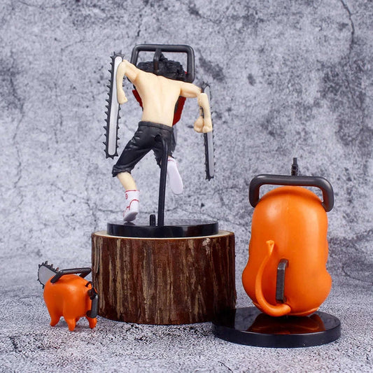 3PCS Denji Pochita Chainsaw Man Anime Mini Figures Set, Chainsaw Man Kawaii Chibi Action Figurines CLOUDANIMESTUDIO
