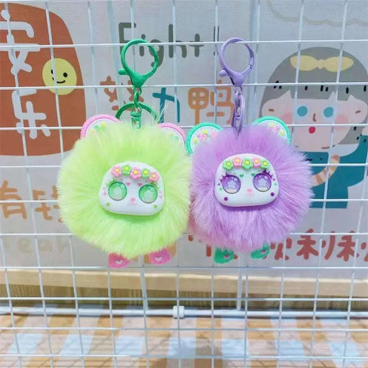 Cute Furry Flower Animal Keychains CLOUDANIMESTUDIO