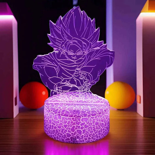 Dragon Ball Z Anime Acrylic LED Figure Lamp, Goku Vegeta Gohan Figurines Night Light CLOUDANIMESTUDIO