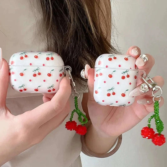 Cute Cherry Print AirPods Case CLOUDANIMESTUDIO