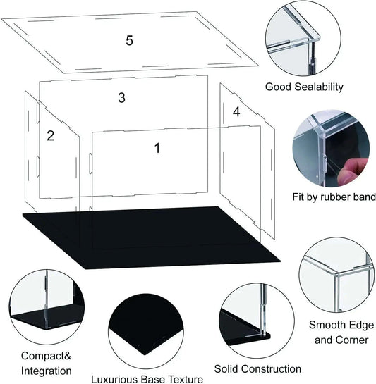 222 Size Acrylic Display Case for Collectibles Assemble Clear Box Protection Anime Action Figures CLOUDANIMESTUDIO