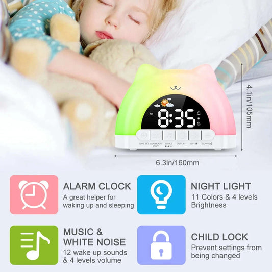 Cute Cat Rainbow Night Light & Alarm Clock CLOUDANIMESTUDIO