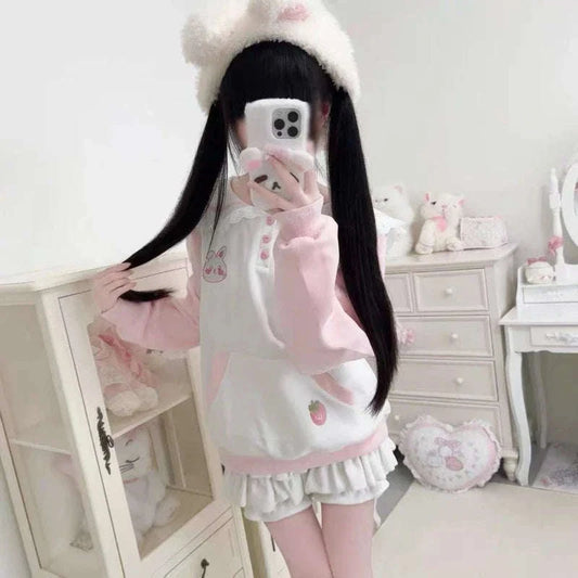 Cute Strawberry Bunny Sailor Sweater CLOUDANIMESTUDIO