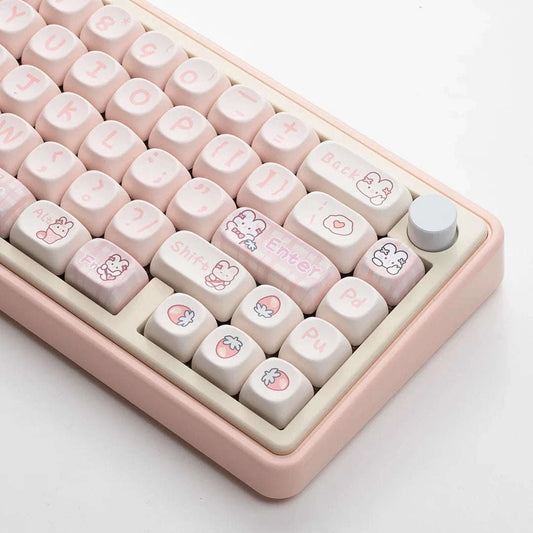 Strawberry Bunny Keyboard Keycaps CLOUDANIMESTUDIO