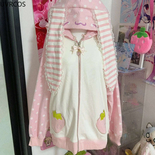 Strawberry Bunny Harajuku Hoodie CLOUDANIMESTUDIO