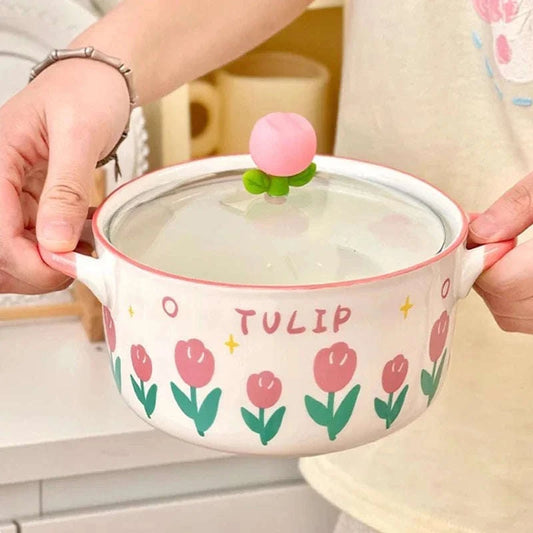 Kawaii Flower Ramen Bowl CLOUDANIMESTUDIO