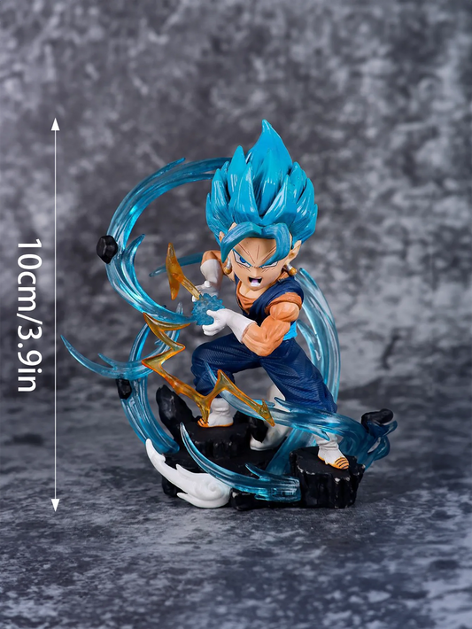 Vegito Super Saiyan Blue Chibi Action Figure, Dragon Ball Z Mini Kawaii Anime Figurines PVC Statue 10 CM