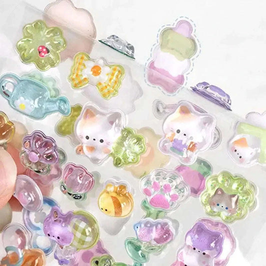 Pastel Kawaii 3D Cuties Sticker Sheets CLOUDANIMESTUDIO